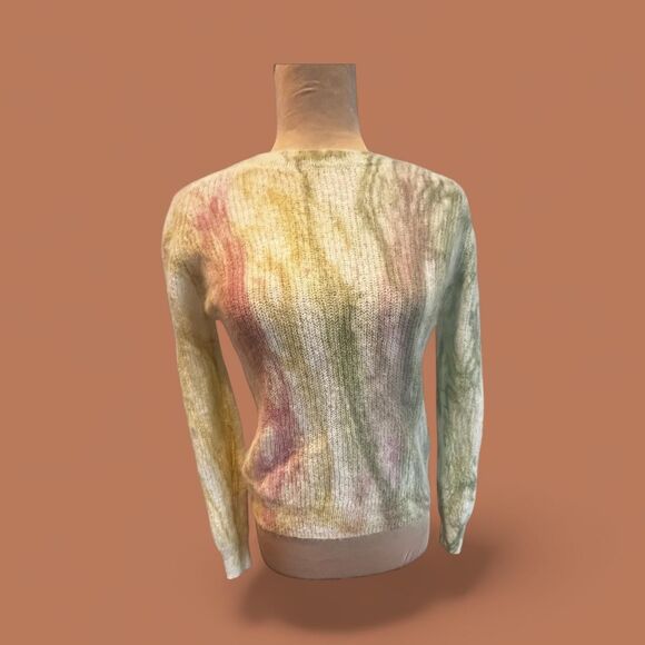 Zaza Sweater– Fuzzy Knit Pastel Tie Dye Vibes sz Large - Picture 1 of 5